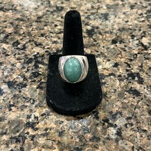 Sterling and Jade Ring
